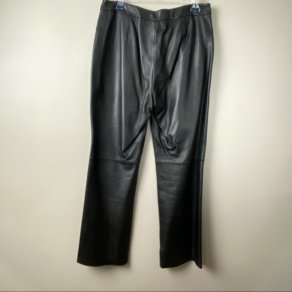 Vintage Black  Caslon Lamb  Skin Leather Pants Size 12 Petite - Picture 1 of 10
